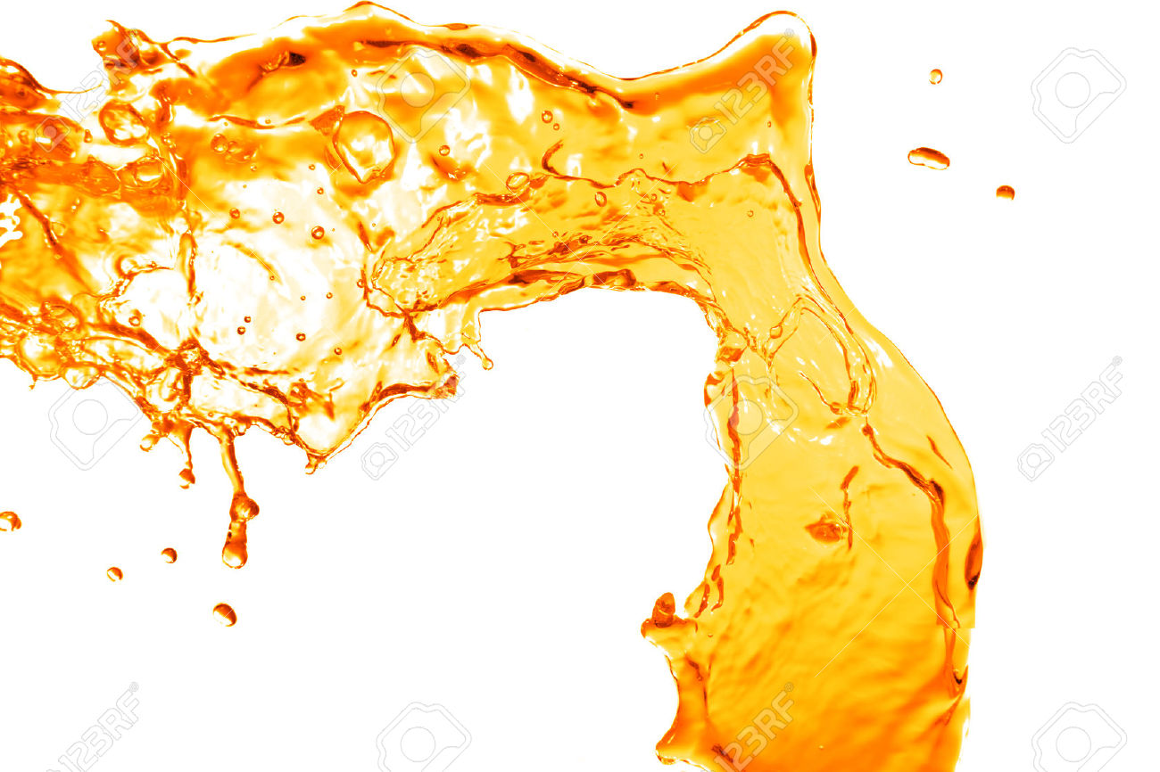Orange Water Splash Isolated On White Stock Photo, Picture And.