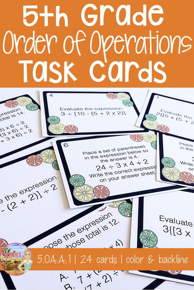Order of Operations Task Cards.