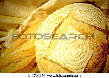 Stock Images of Organic bread village style homemade k12709256.