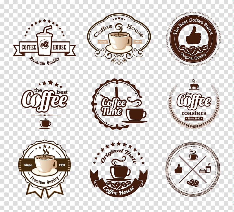Assorted coffee logo , White coffee Cafe Iced coffee Coffee.
