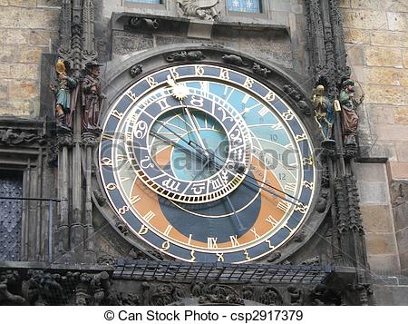 Stock Photographs of Prague Astronomical Clock or Prague Orloj.