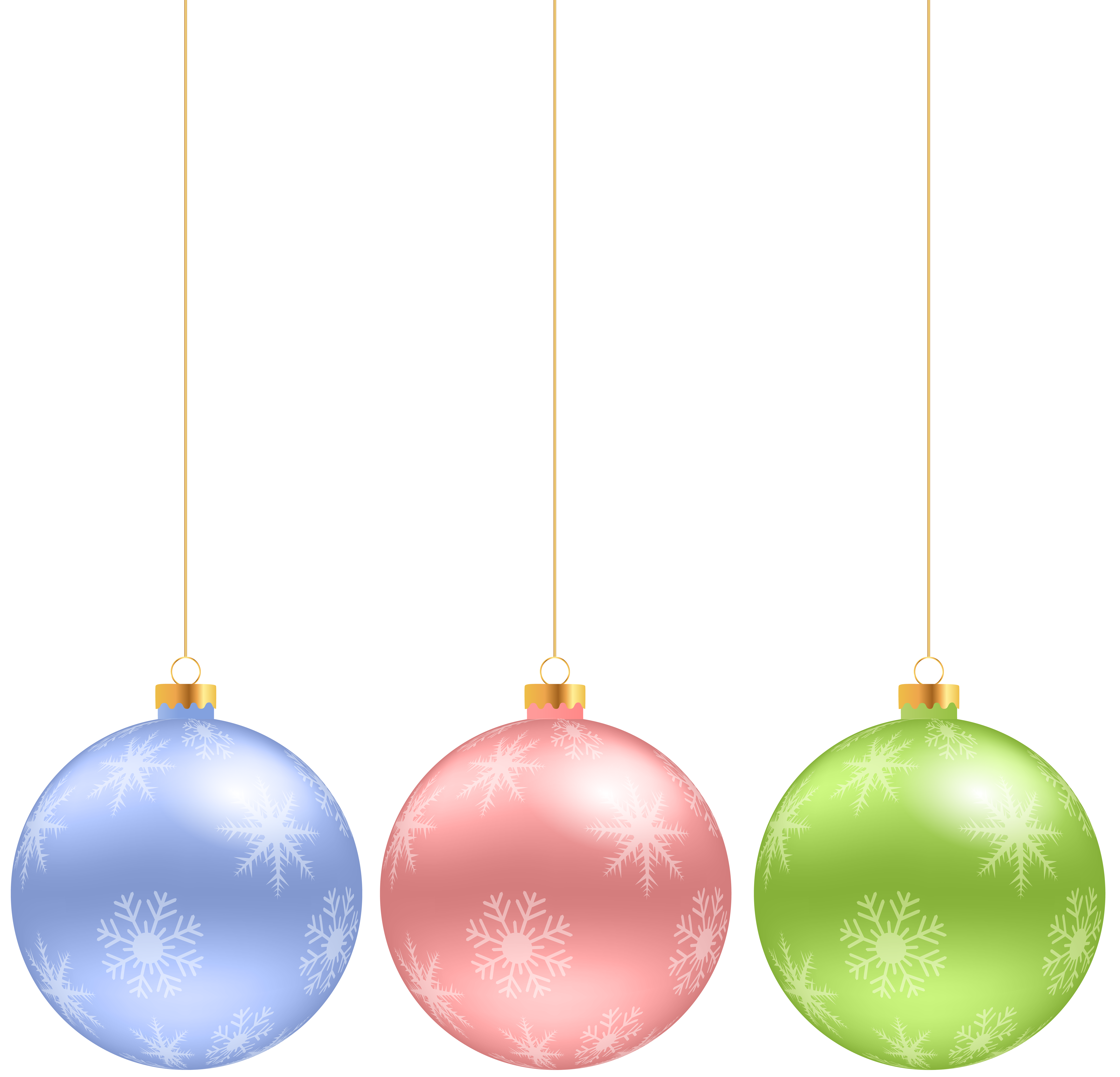 Christmas Hanging Ornaments Clip Art Image.