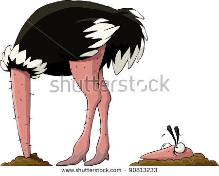 Ostrich Burying Head Illustration Stock Photos, Royalty.