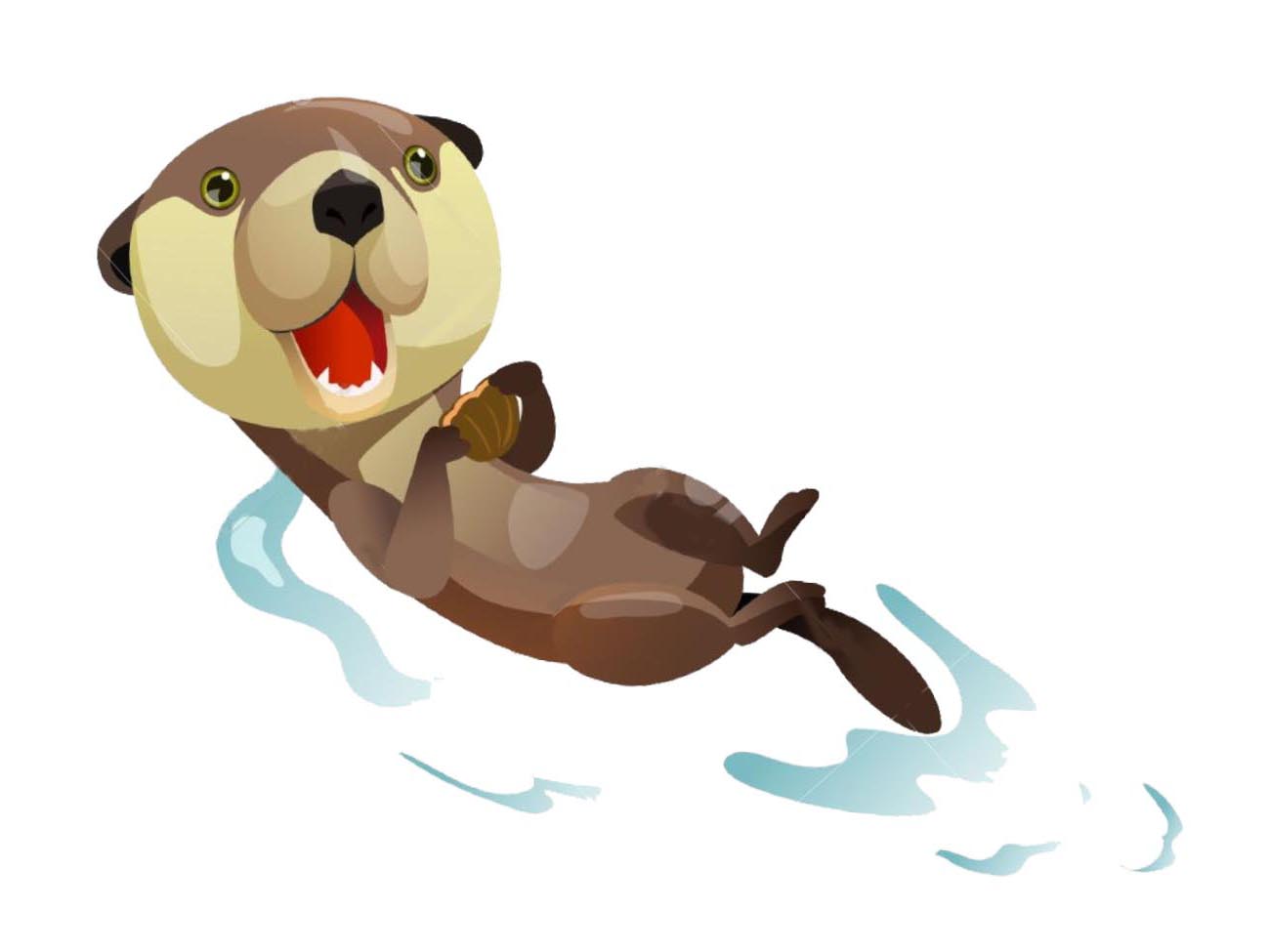 Otter Clipart On The River.