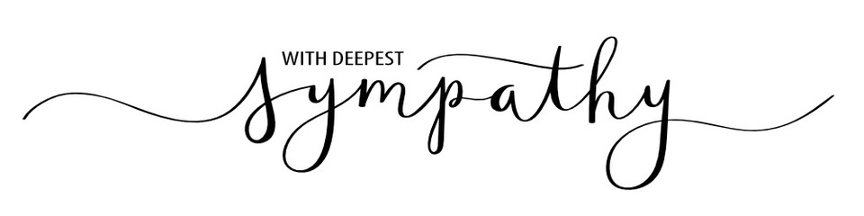 WITH DEEPEST SYMPATHY brush calligraphy banner\