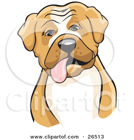 Clipart Illustration of an Alert German Shepherd With His Mouth.