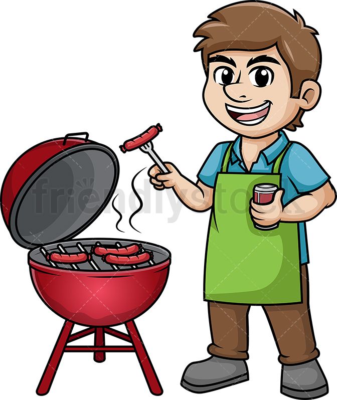 Man Cooking Barbecue.