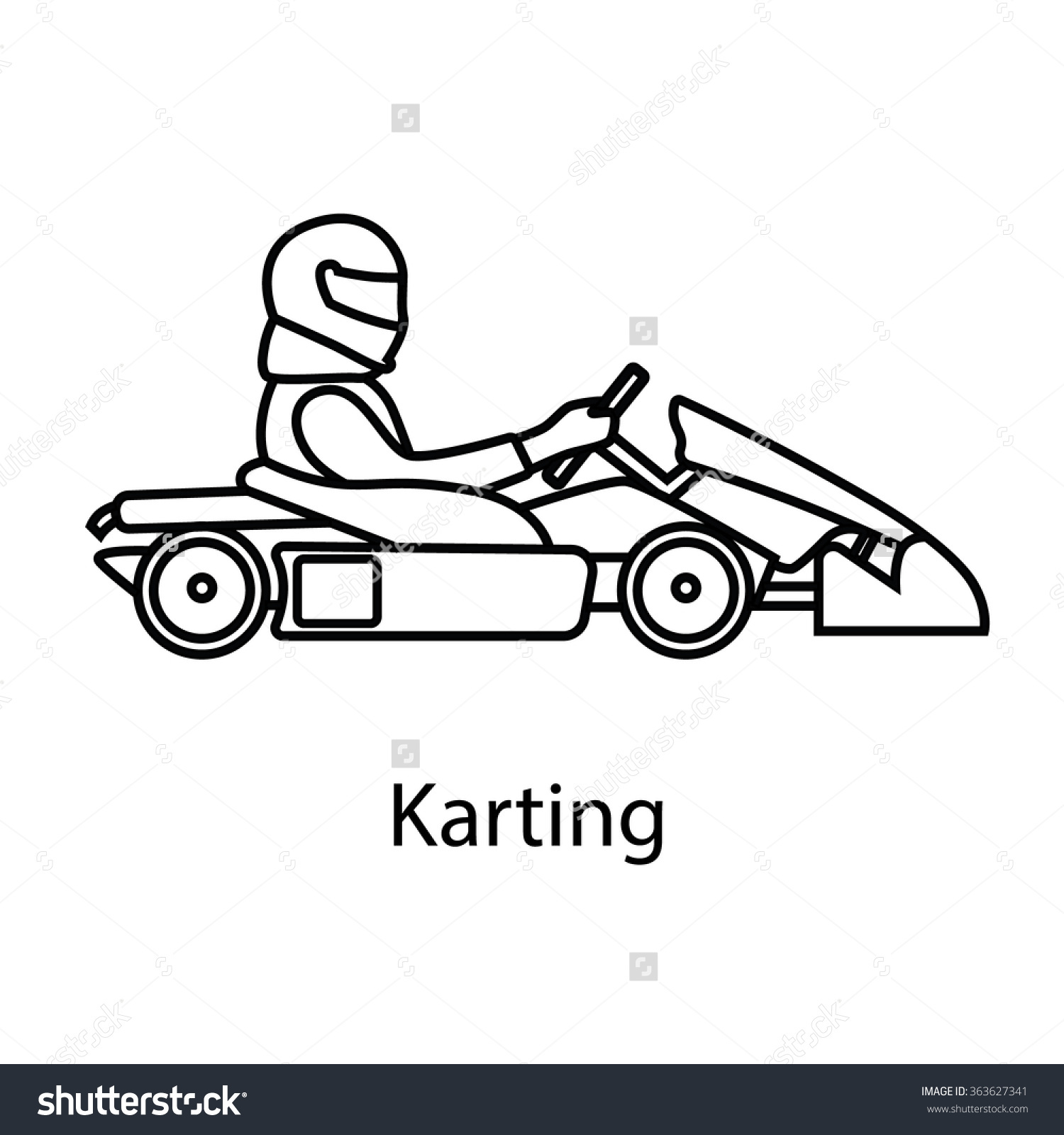 Logo Karting Man Racing On Sport Stock Vector 363627341.