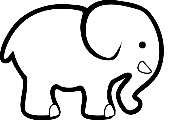 Elephant Clip Art Outline.
