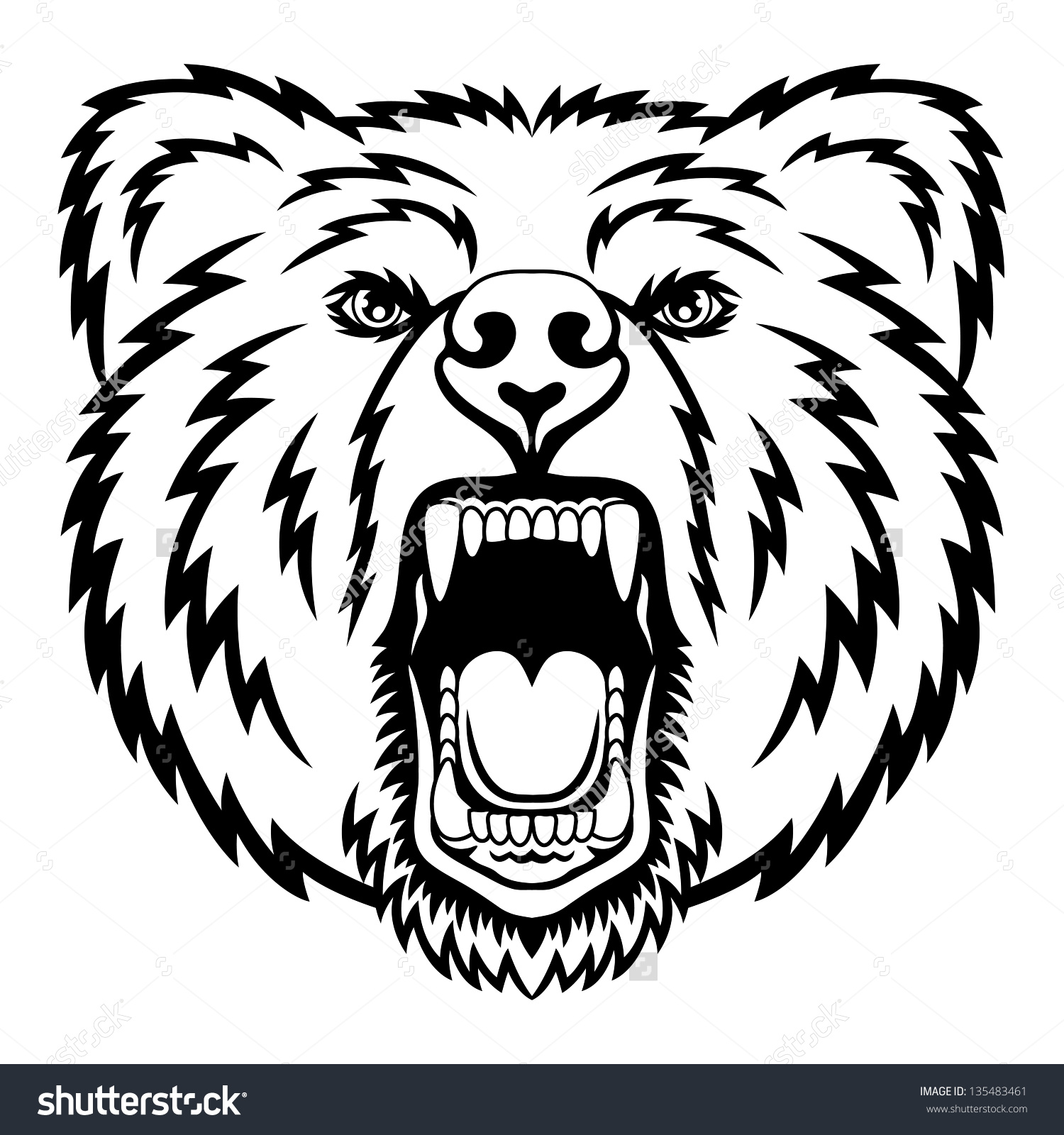 Bear Head Logo This Vector Illustration Stock Vector 135483461.