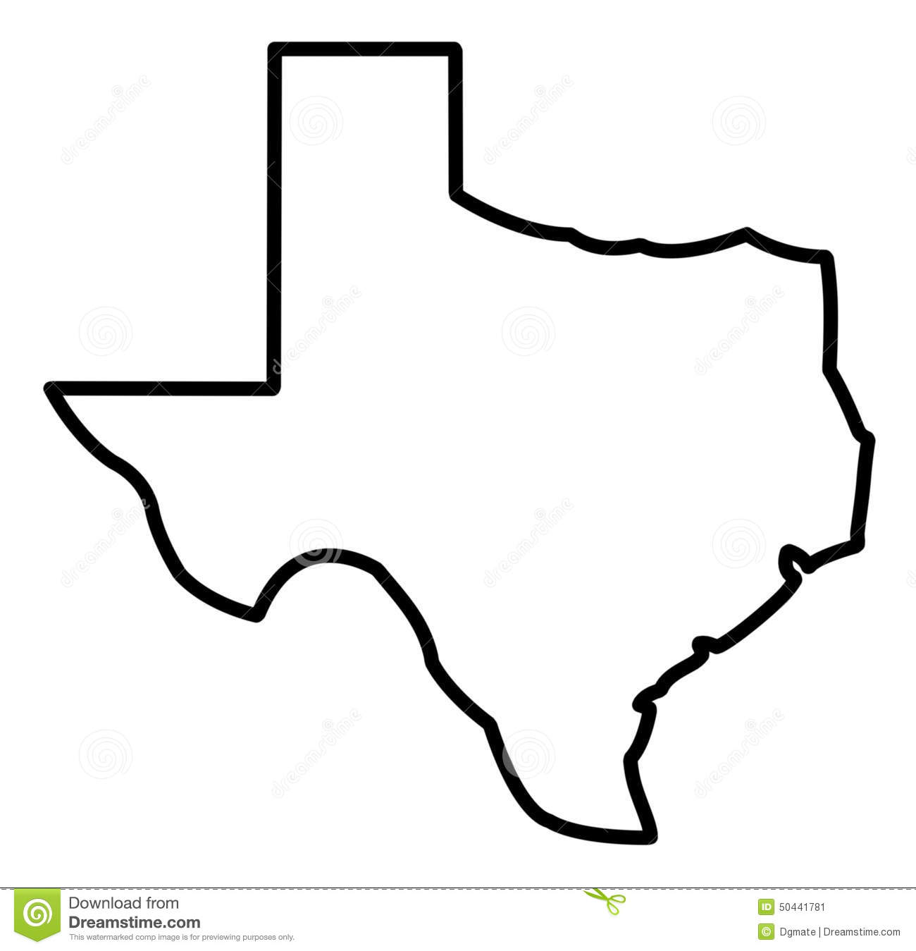 Texas Clip Art Outline.