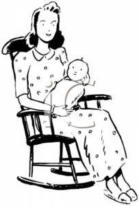 Clip Art Mother Rocking Baby Chair Clipart.