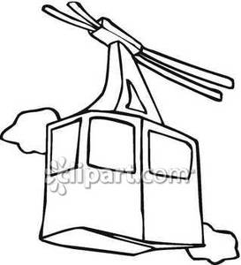 Cable car clipart black and white.