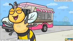 An Excited And Overjoyed Bee and An Ice Cream Truck Background.