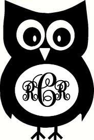 Owl monogram clipart.