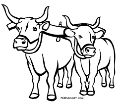 Image result for black and white clip art of an ox.