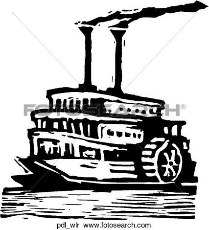 Clipart of Paddlewheeler pdl_wlr.