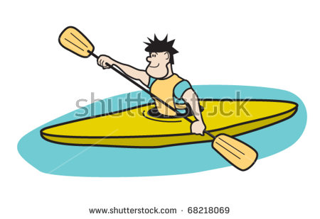 Kayaker Paddling Boat Clip Art Stock Vector 68218069.