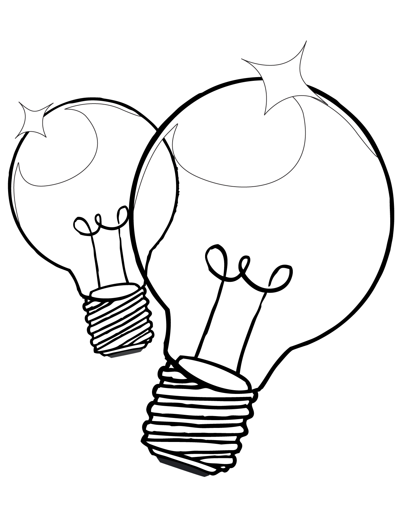 Light Bulb Coloring Sheet, christmas light bulb coloring page.