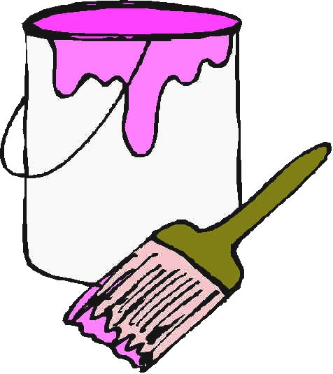 Paint Can And Brush Clipart.