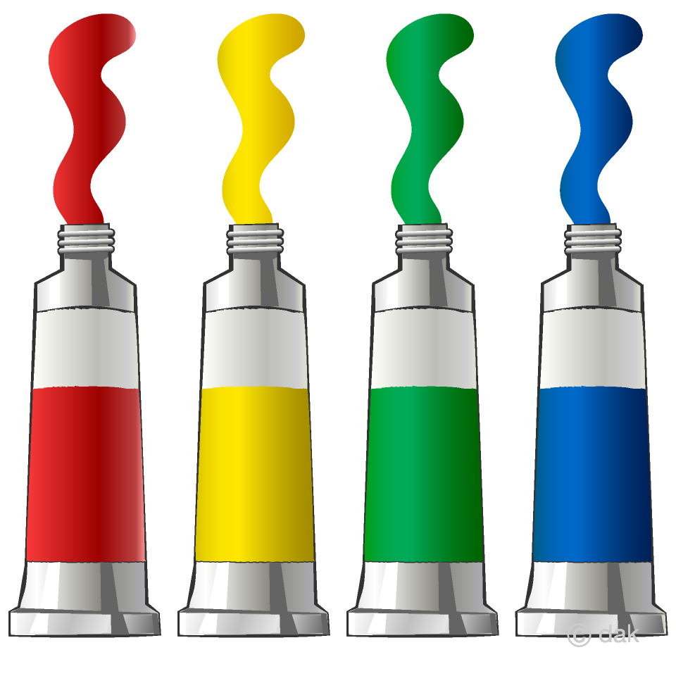 Free Colorful Paints Clipart Image｜Illustoon.