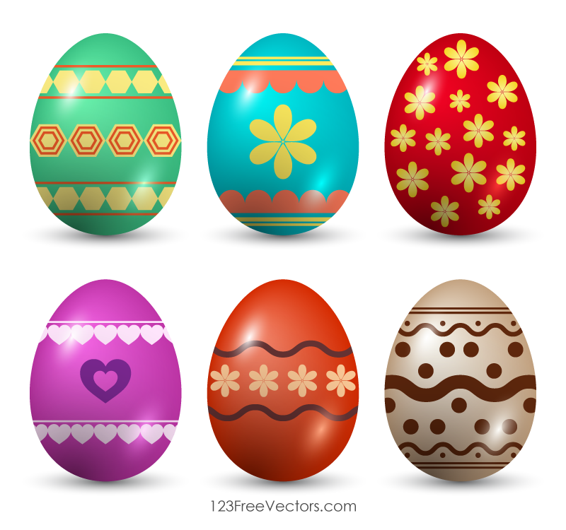 Painted Easter Eggs Clip Art.