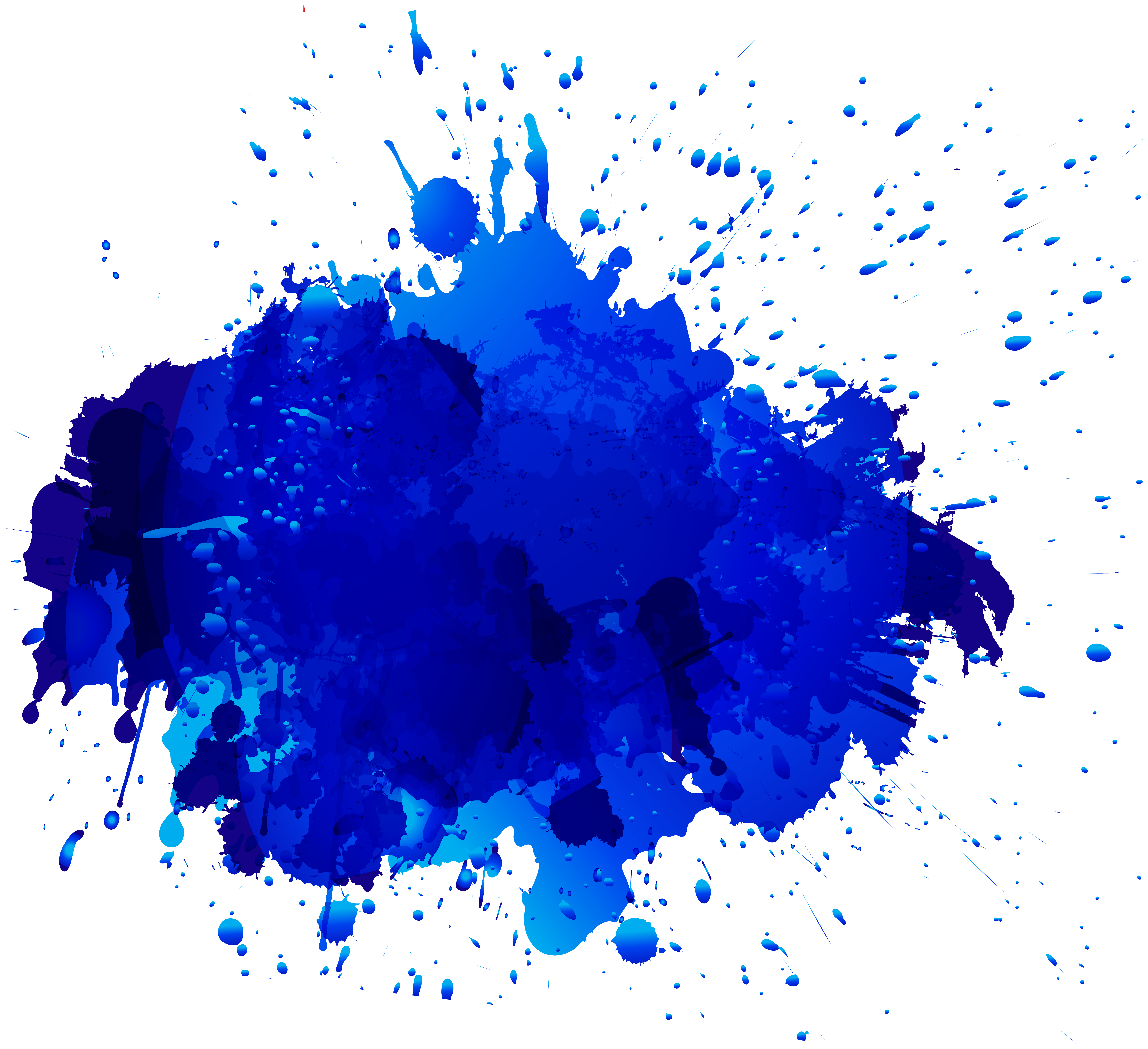 Blue Oil Paint Stain Transparent Clip Art Image.