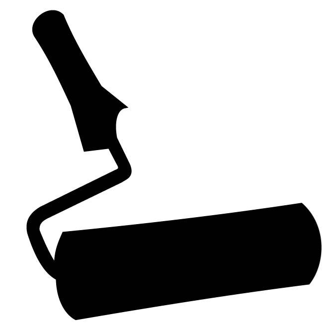 PAINT ROLLER OUTLINE IMAGE.