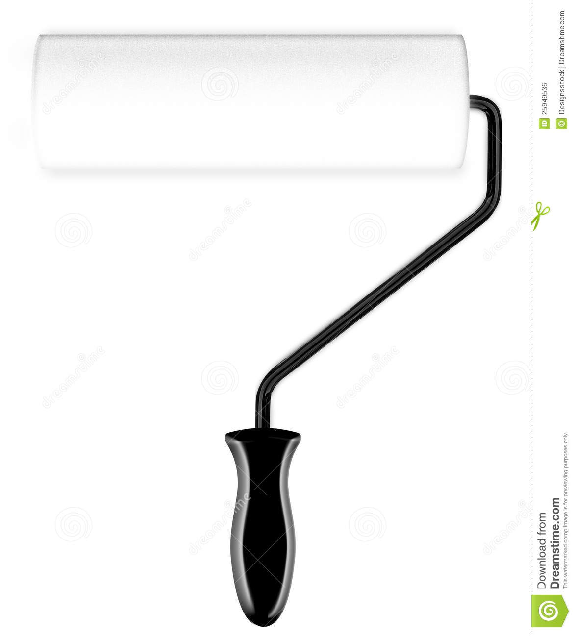 Paint roller clipart black and white.