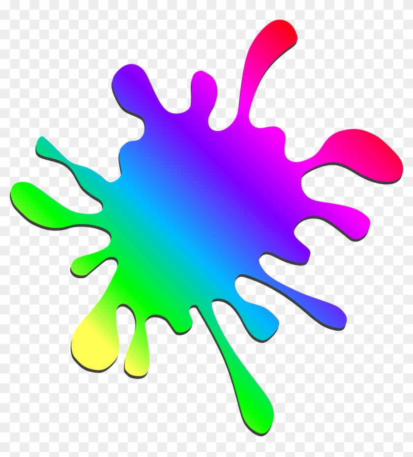 Paint Splatter Rainbow Colors.