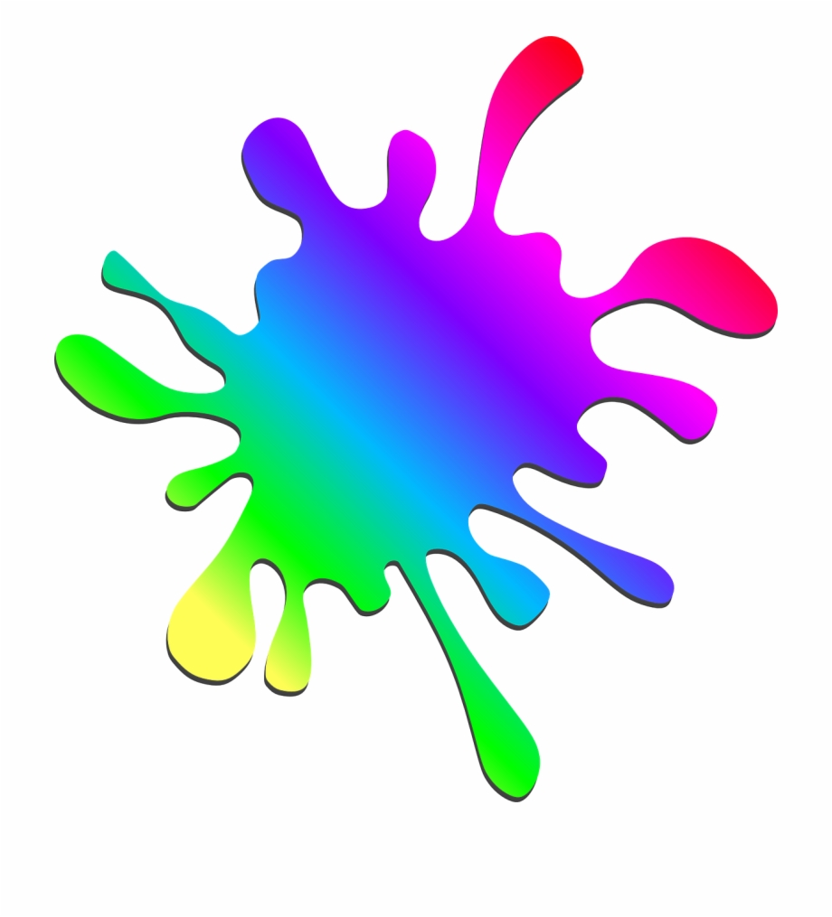 Paint Splatter Rainbow Colors Png Image.