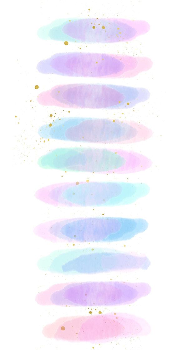 watercolor pastel brush Strokes clipart hand drawn paint.