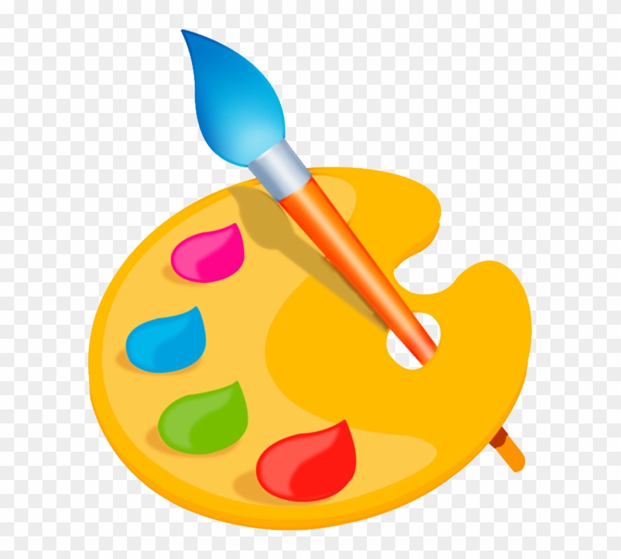 Paint Palette And Brush Png Image.