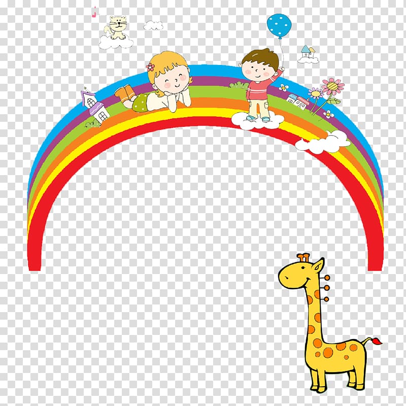 Rainbow Bucket Cartoon , Rainbow cartoon painting class.