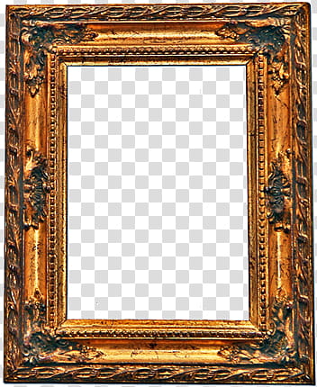 Decor Frame, brown wooden painting frame transparent.