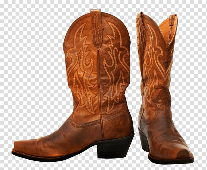 Pair of brown leather cowboy boots, Pair Of Cowboy Boots.