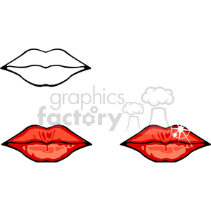 A Pair of Lips one simple one With Glitter clipart. Royalty.