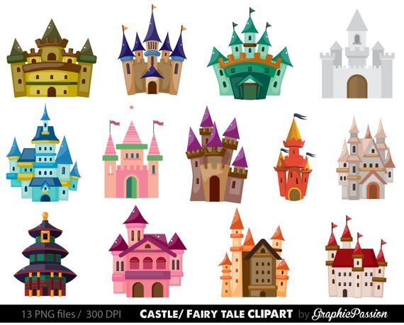 Castle Clip art. Kids Castle Clipart. Fairy Tale Clipart.