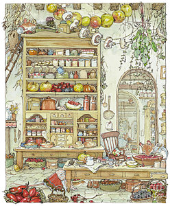 The Palace Kitchen Drawing by Brambly Hedge.