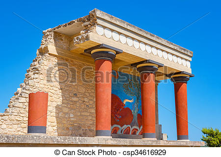 Stock Photo of Palace of Knossos. Crete, Greece.