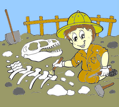 Paleontologist tools clipart.