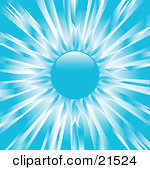 Clipart Illustration of a Bright Yellow Sun With Beams Of Sunlight.
