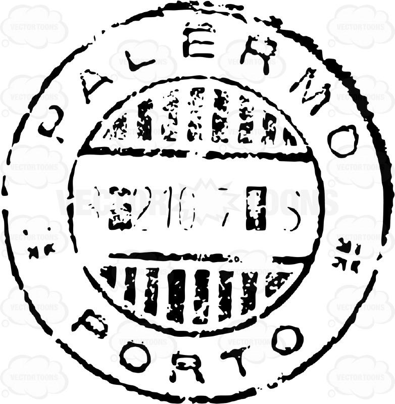 Province Of Palermo Italy Sicily Rubber Stamp Cartoon Clipart.