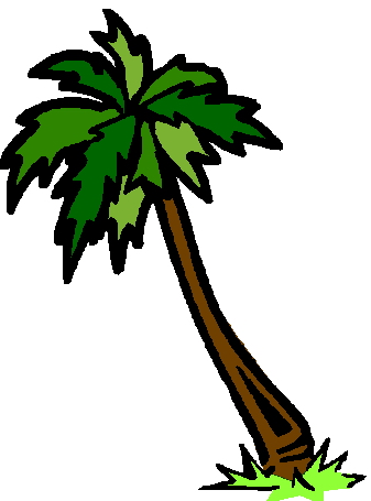 Palms Trees Flowers Clipart.