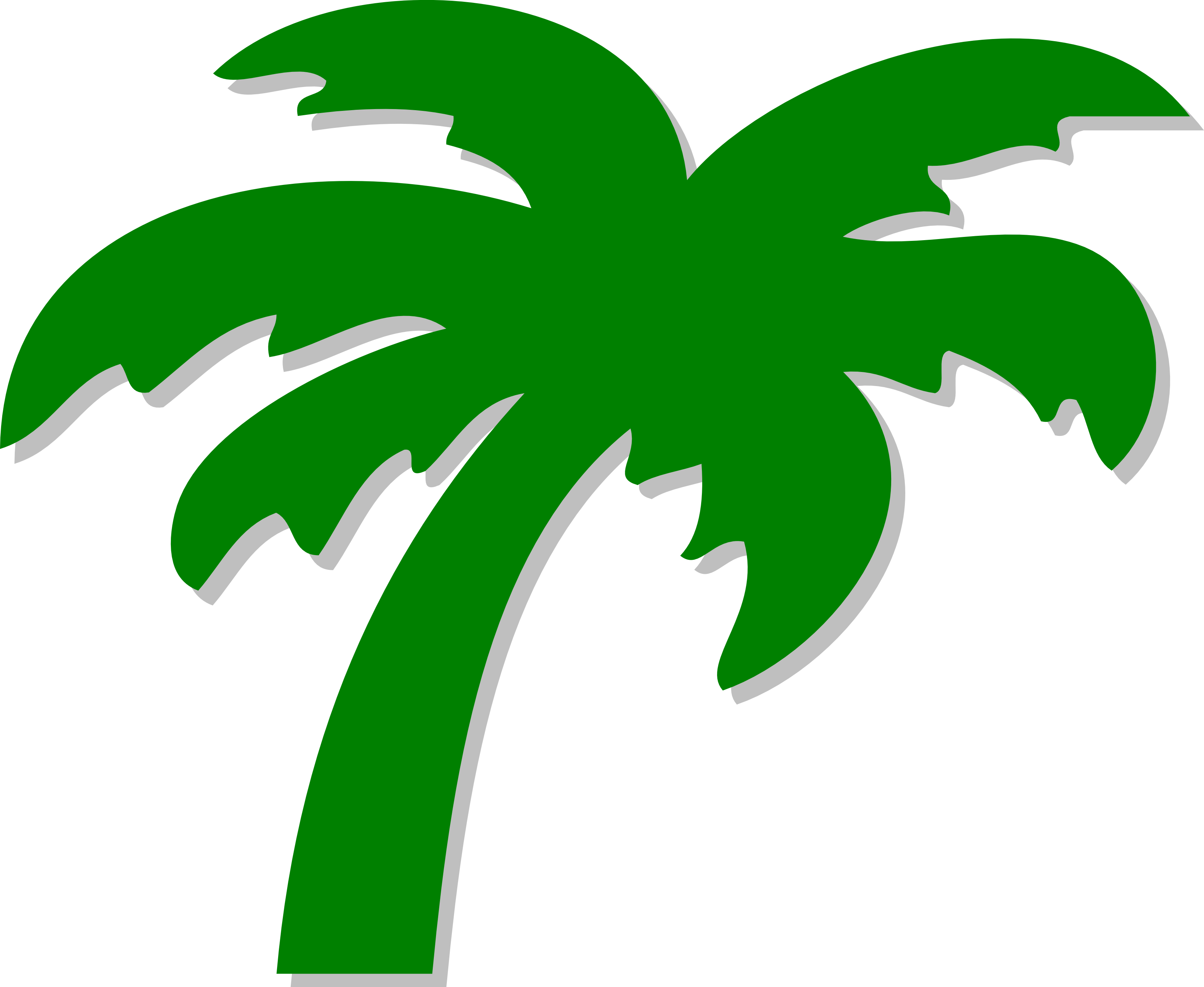 Clipart palm tree with green screen.