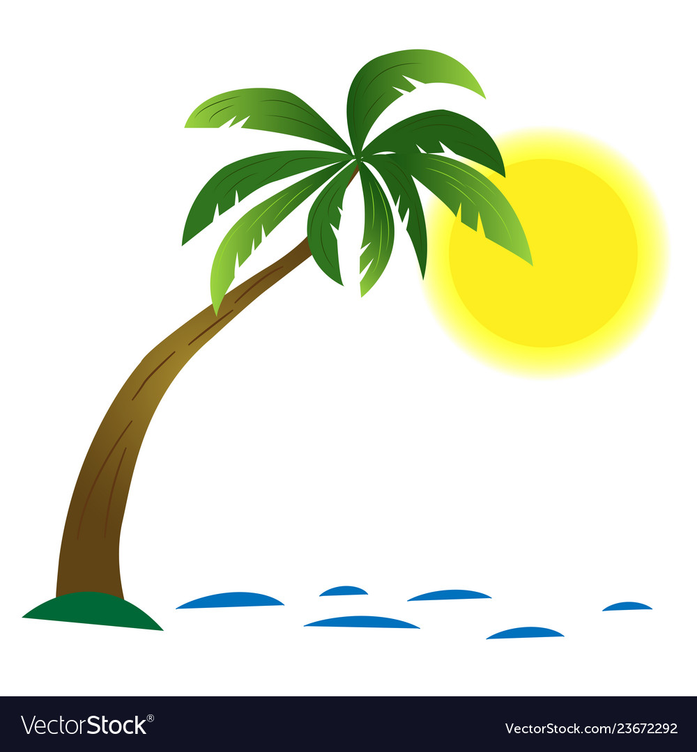 Palm tree sun and sea.