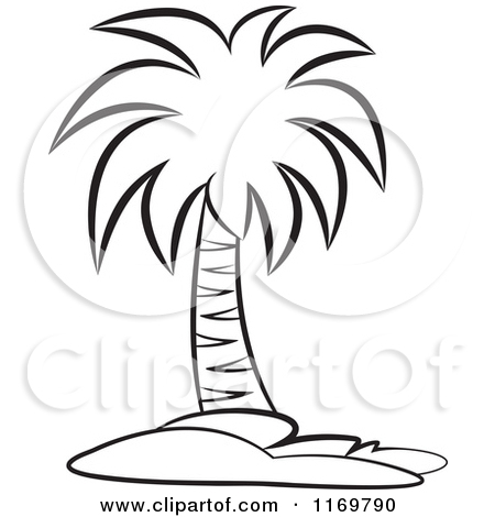 Palm Tree Clipart Black And White.