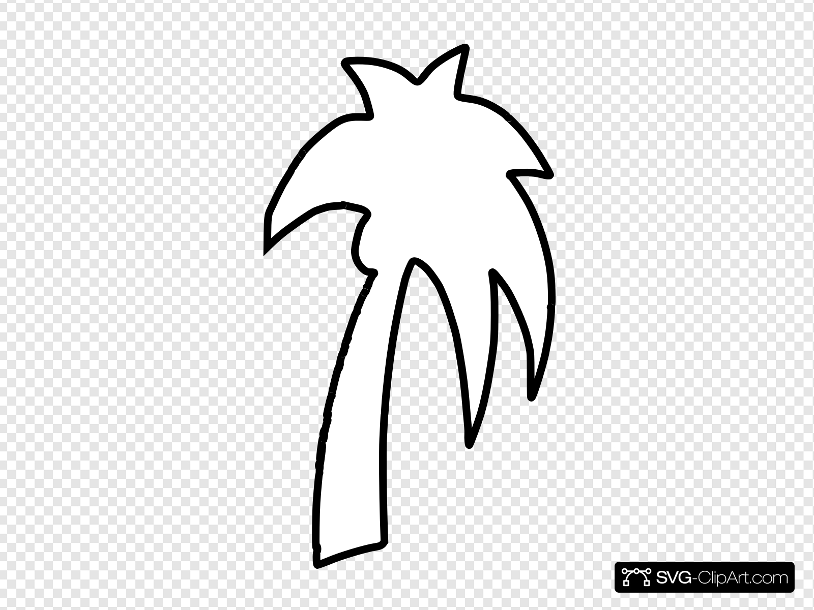 Palm Tree Outline Clip art, Icon and SVG.