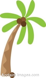 Clip Art Icon of a Palm Tree.