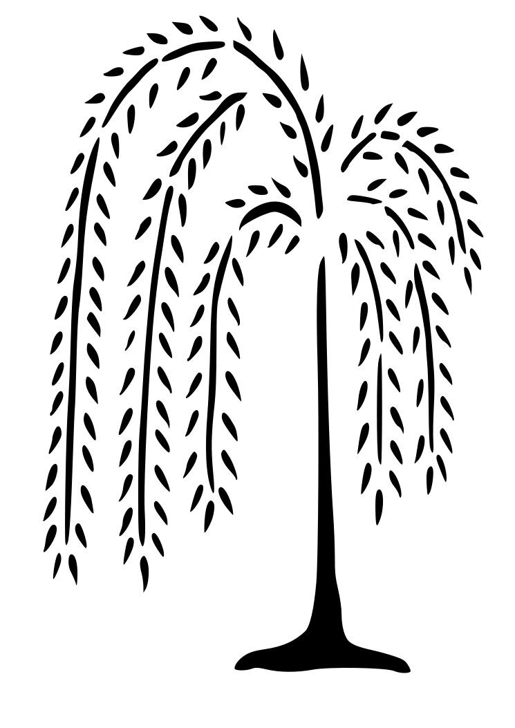 Black And White Willow Tree And A Fox Clipart 20 Free Cliparts 